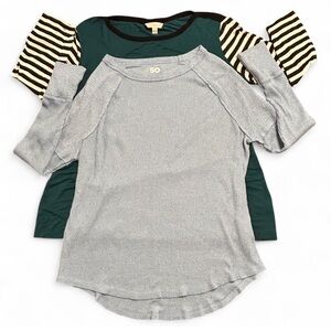 CHARMING CHARLIE & SO Long Sleeve Tops Green & Light Blue Long Sleeve Shirts L